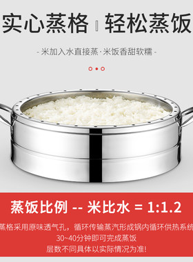 34CM定时无孔自动断电电蒸锅多功能家用大M容量多层插电蒸笼蒸米