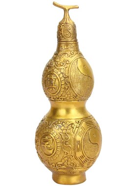 铜葫芦摆件 开B盖铜葫芦八卦摆设