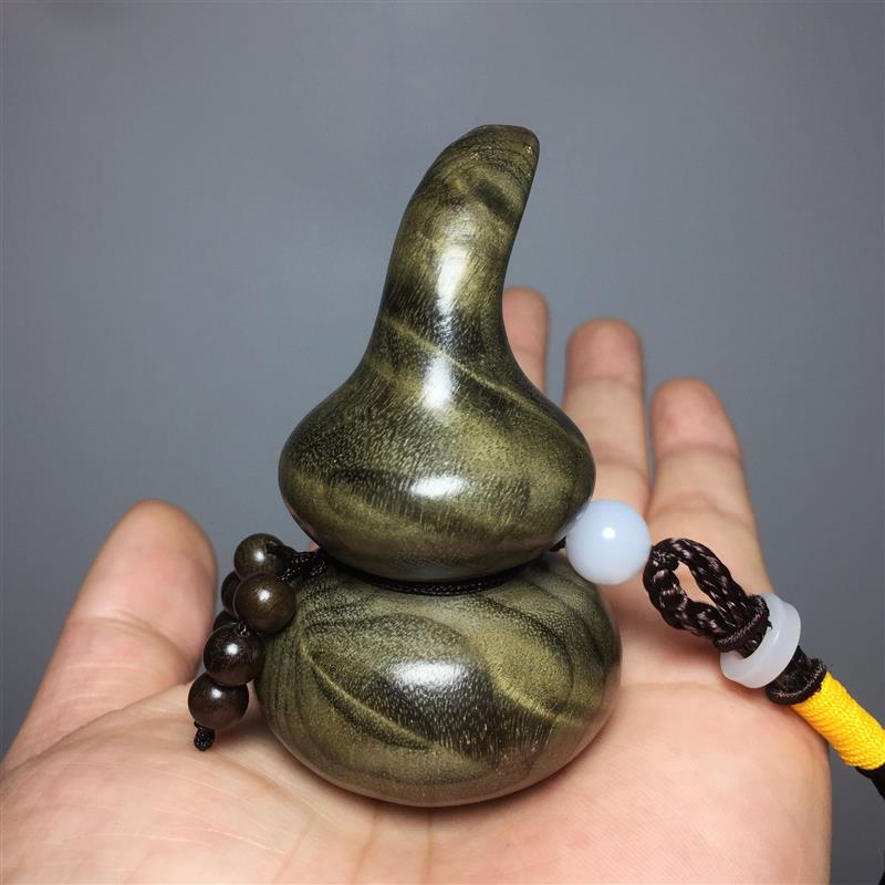 金丝楠乌木阴沉木葫芦手把件小木雕手捻随身把玩招财精品摆件挂件