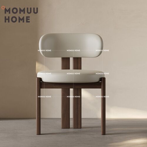 MOMUU HOMEm中古实木餐椅家用小户型餐桌椅轻奢高级酒店餐厅靠背