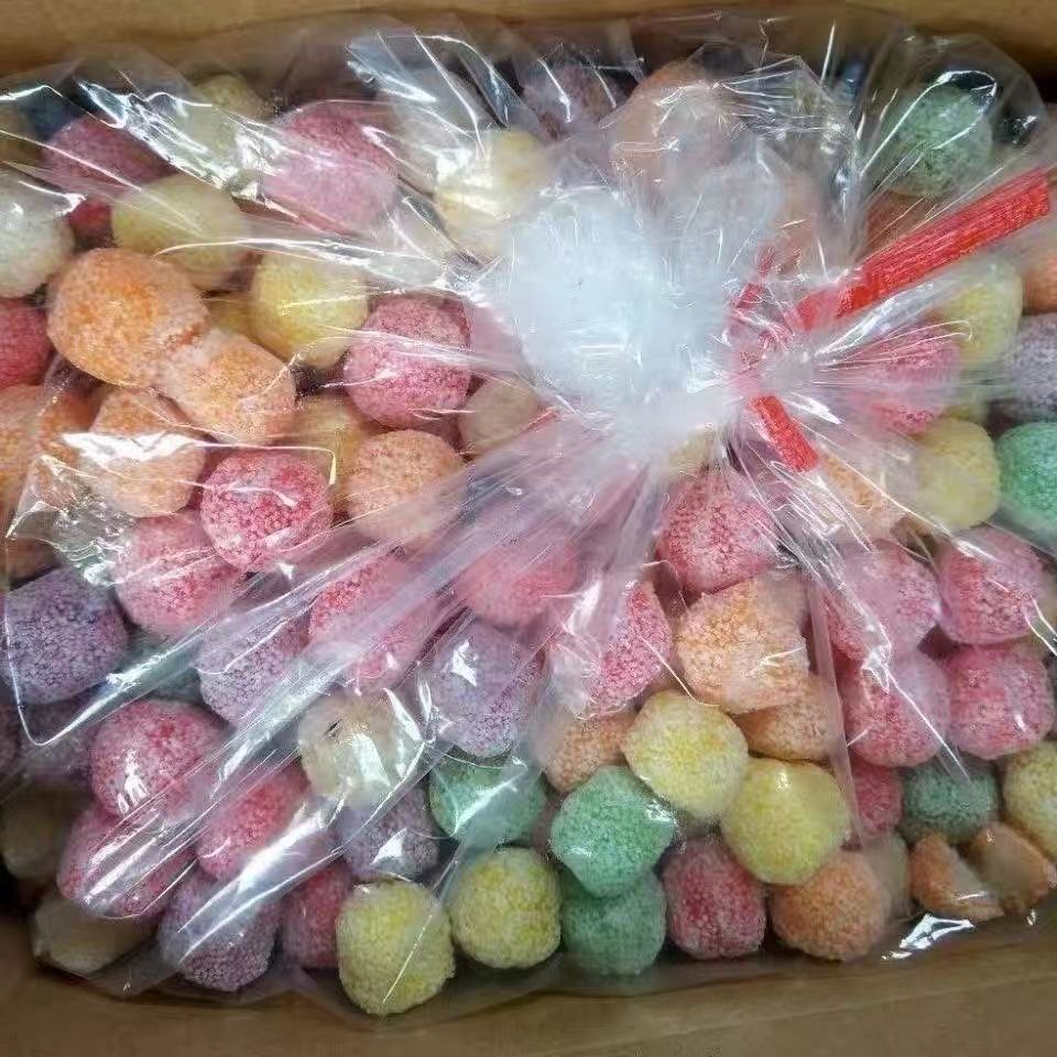 彩球米花糖批发整箱散装冰淇淋糖葫芦休闲膨化七彩爆米花膨化食品