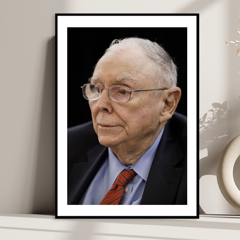 Charlie Munger u查理芒格企业家海报办公室励志装饰画书房壁挂画图片