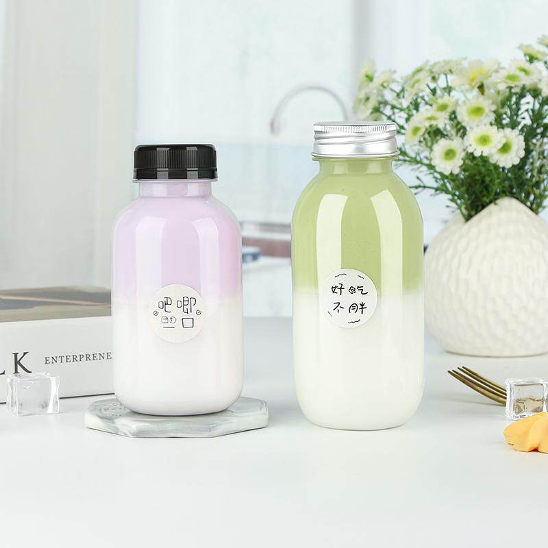 网红奶茶瓶子塑料瓶一次性枝瓶子甘露商用杨可带盖饮料瓶果汁循环