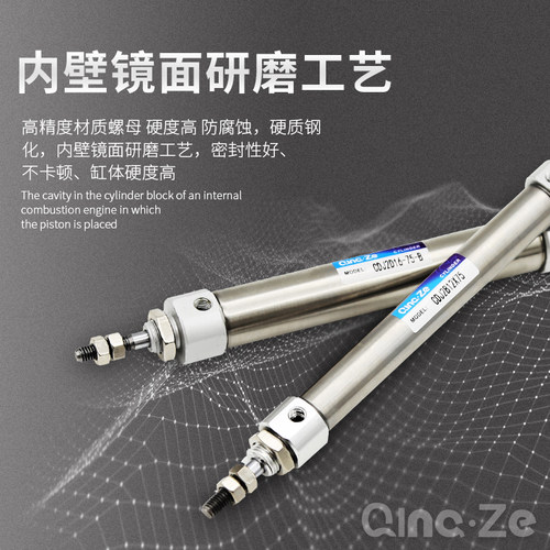 小型气动笔型不锈钢迷你气缸CDJ2B12-5/10*15/20/25/30/35/40/45B
