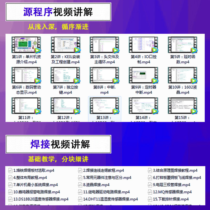 基于51单片机12864液晶显示万年历设计实验开发板DIY电子套件