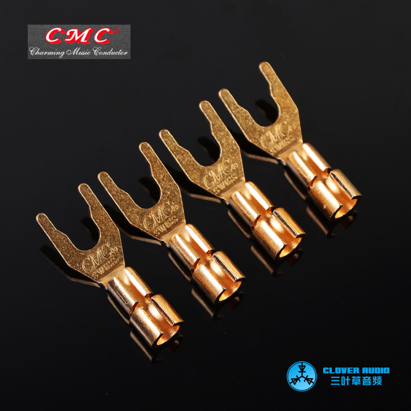 CMC 6005-CUR-G 喇叭线Y叉 纯紫铜 镀金Y插头 音箱线U型 行货