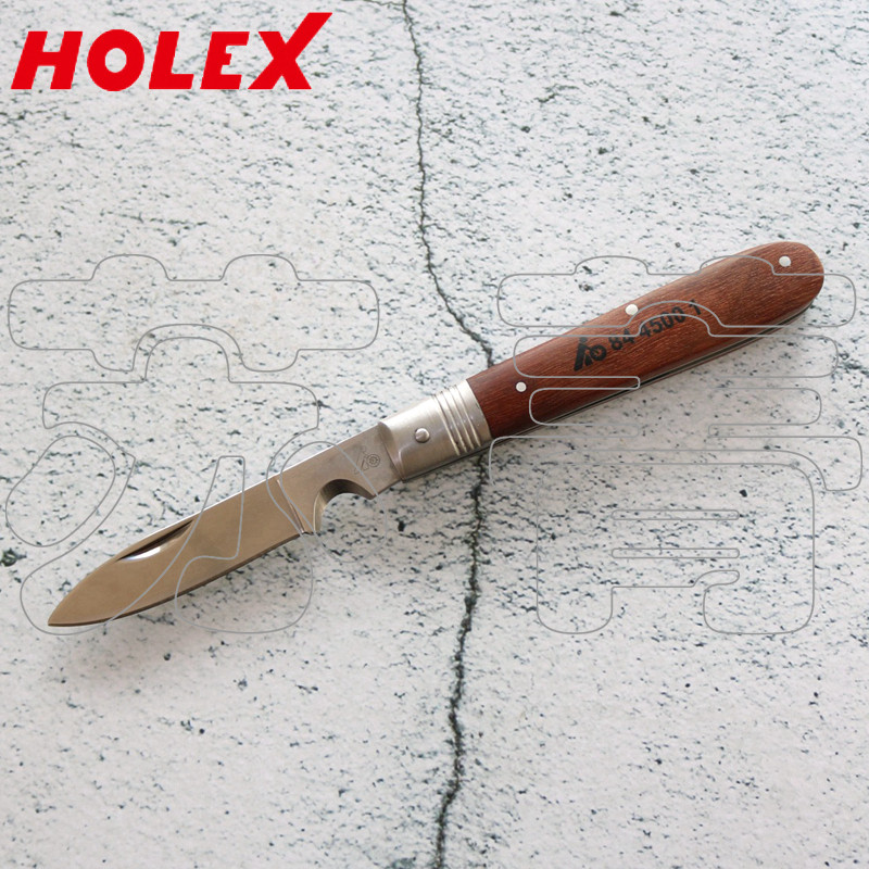 德国霍夫曼HOLEX木柄电工刀 折叠刀