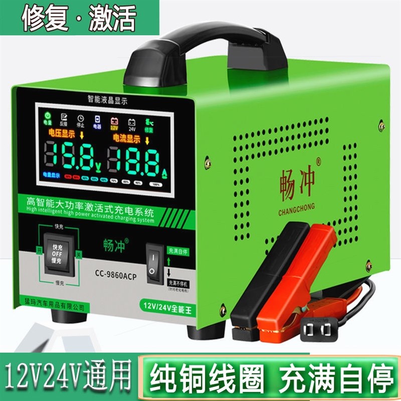 德国进口汽车电瓶充电器12v24v大功率纯铜全智能全自动万能型蓄电
