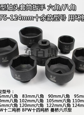 气动型富华轴头套筒扳手轮毂盖子124mm八角BPW桥防尘罩曼桥斯太尔