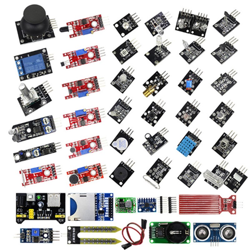 兼容arduino uno r3传感器套件 37+8共45款模块机器人学习套装