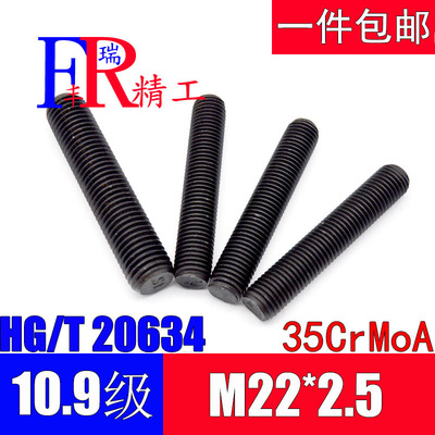 10.9级双头螺栓HG/T20634全螺纹螺柱牙条丝杆M22*80/100/120/200