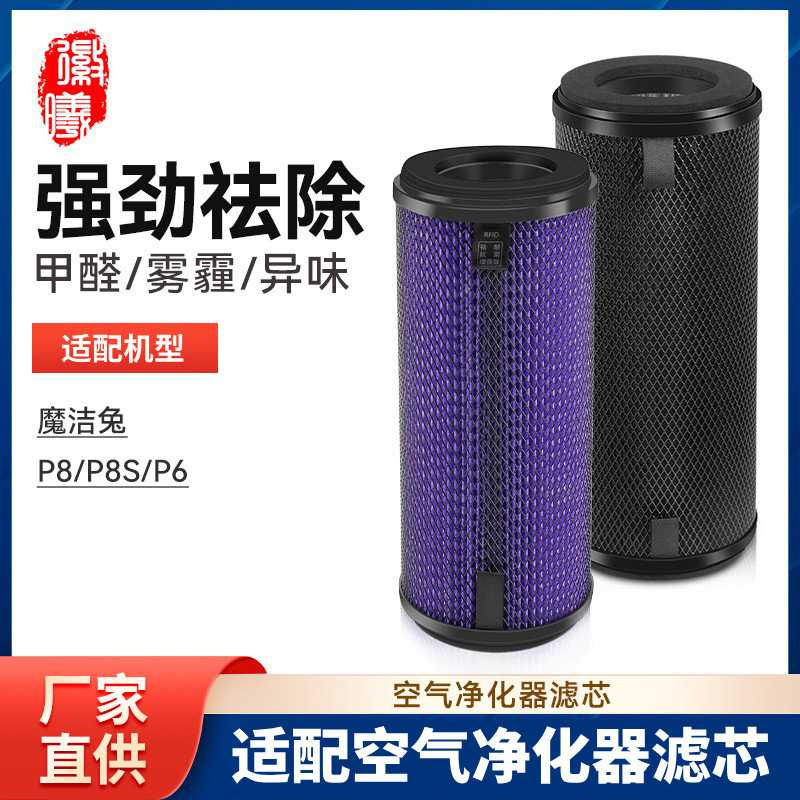 徽曦适配于小米米家车载空气净化器滤芯汽车车用魔洁兔P8S/P6滤网