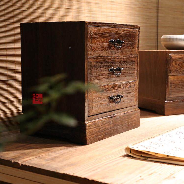 日式桌实木带暗格整理箱乔收迁礼品多功能首茶饼茶面具抽屉饰纳盒