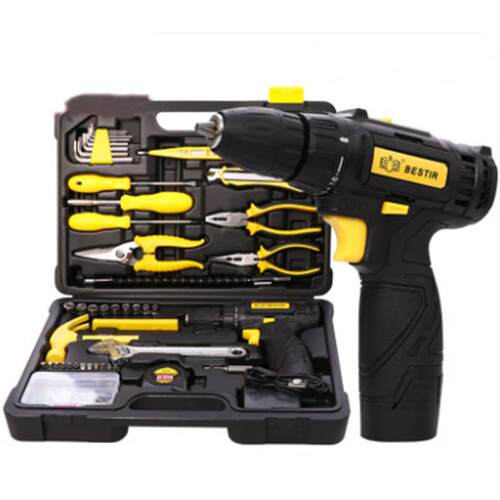 鹰之印日常家用锂电钻手工具套装多用五金电木工维修工具箱92121