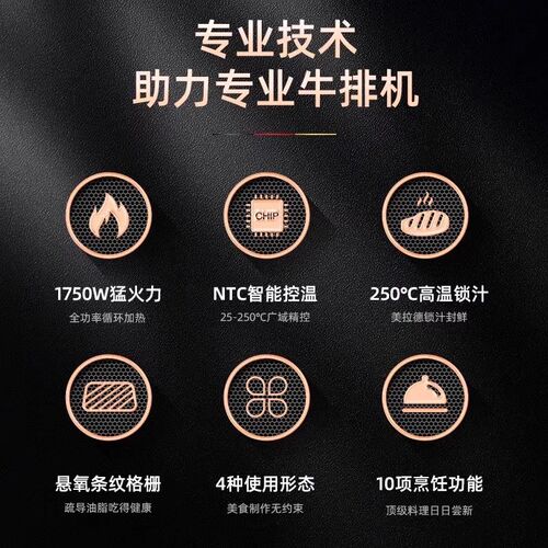 German Pool/多功能料理锅星级推荐商用牛扒机全自动高温牛排机
