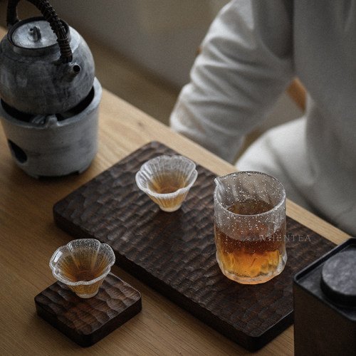 闻说日式霜感琉璃气泡锤纹公道杯 茶具分茶公杯冰冻冷泡玻璃茶杯