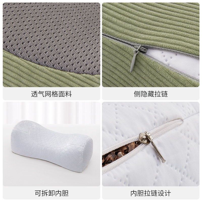 全荞麦枕头单人宿舍带枕套助睡眠硬枕加高颈椎专用枕芯家用护颈枕