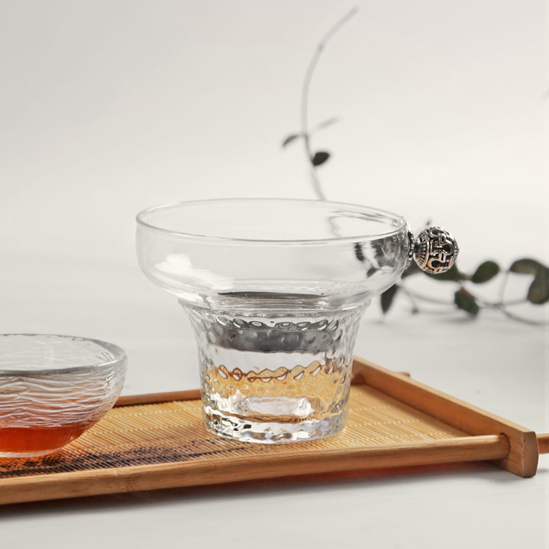 功夫茶具配件茶虑滤茶器 耐热创意玻璃茶漏茶滤 隔茶叶过滤网漏斗