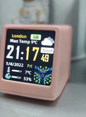 创意英文桌面天气时钟 可自定义动画数字时钟 塑料材质新潮可爱智