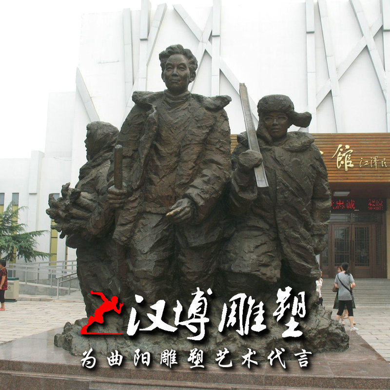 玻璃钢仿铜孟母三迁人物雕塑景观园林铸铜古代名人塑像铜雕塑人物