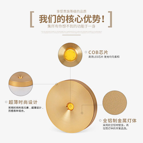 金色超薄明装led小射灯3W5W酒柜灯cob展柜灯黑色免开孔筒灯天花灯