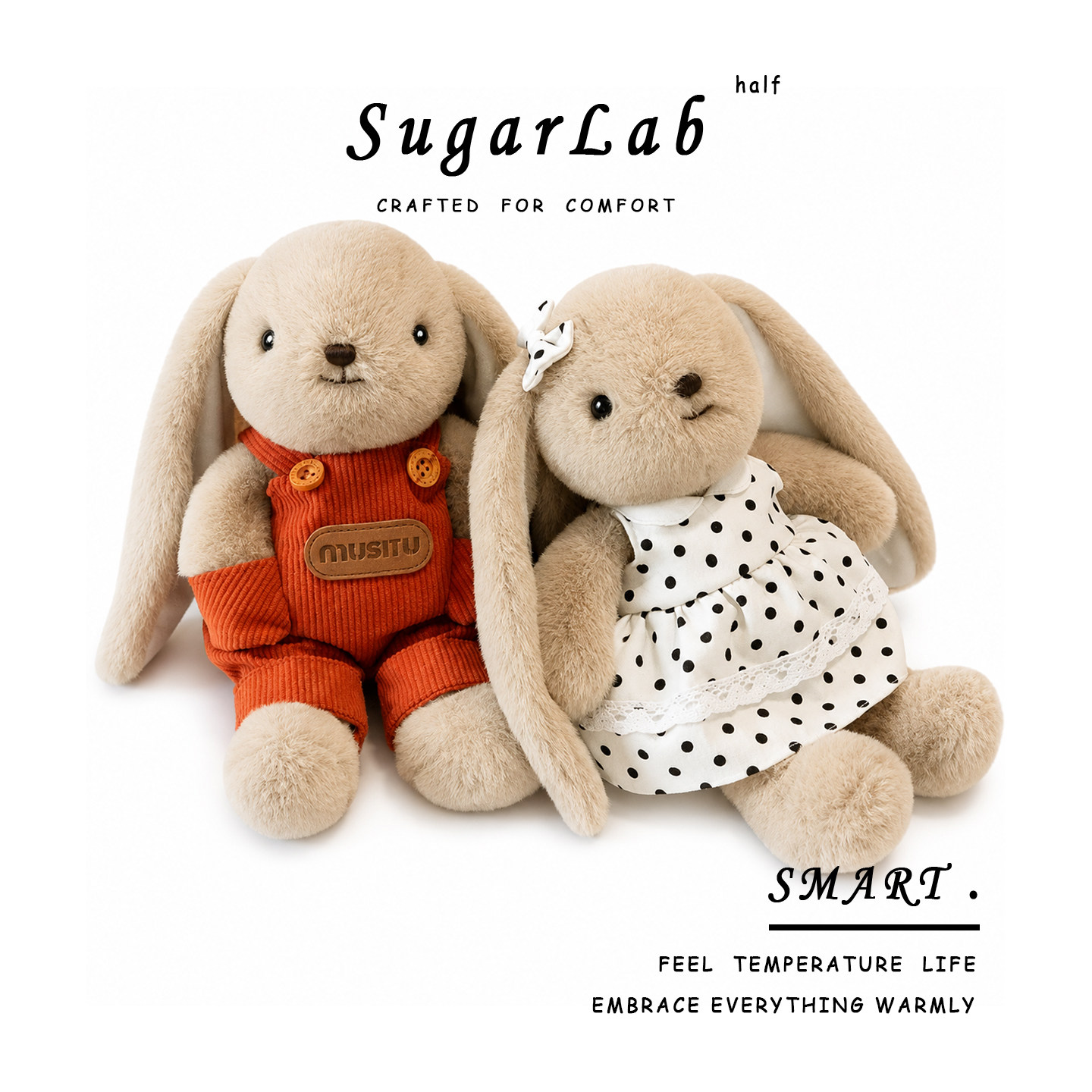 雾径SugarLab长耳朵兔子毛绒玩偶可爱呆萌公仔潮玩布娃娃毛绒玩具