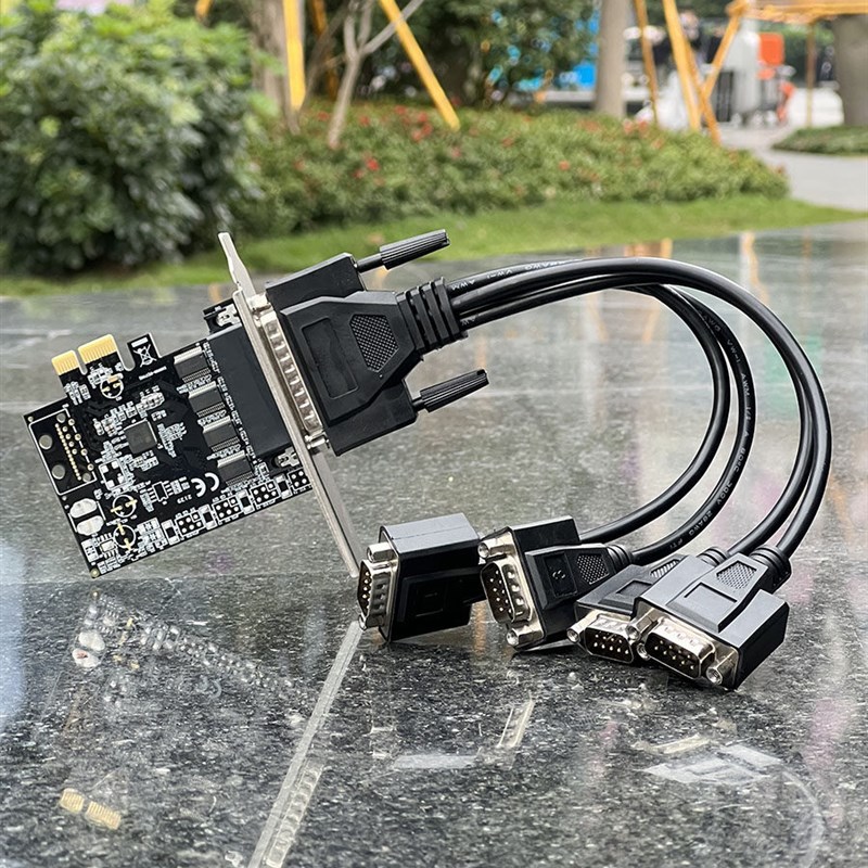 SYBApcie4串口卡rs232台式电脑扩展卡db9针com口多用户卡半高桌面