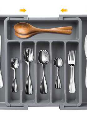 Silverware Drawer Organizer刀叉抽屉整理器餐具伸缩收纳盒