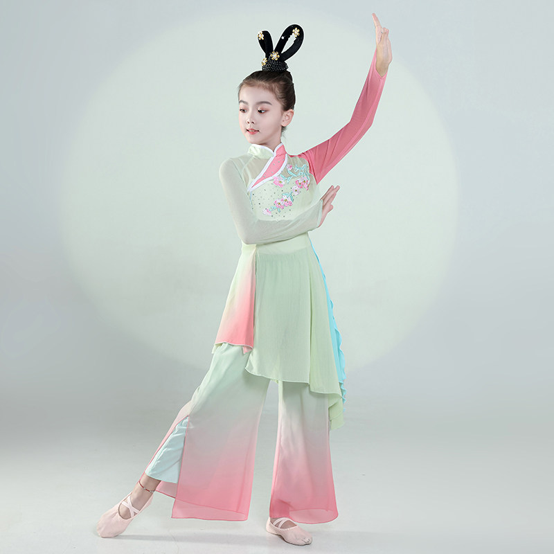 淡妆浓抹总相宜舞蹈服儿童古典舞演出服女子团群舞中国舞扇子舞服
