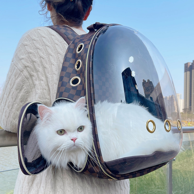 猫包外出便携背包太空舱猫咪双肩书包宠物包兔子猫笼透明狗包外带