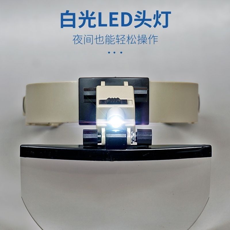 头戴式放大镜带led灯大镜片学生手办制作模型拼装上色便携式