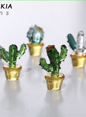 雪浅中古玻璃 仙人掌小饰品vintage日式小清新摆件仙女小姐姐装饰