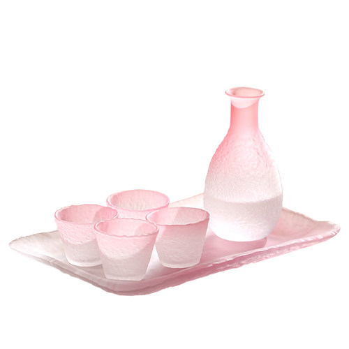 妃粉日式小酒杯白酒杯套装清酒酒具玻璃分酒器果酒酒壶酒盅烈酒杯