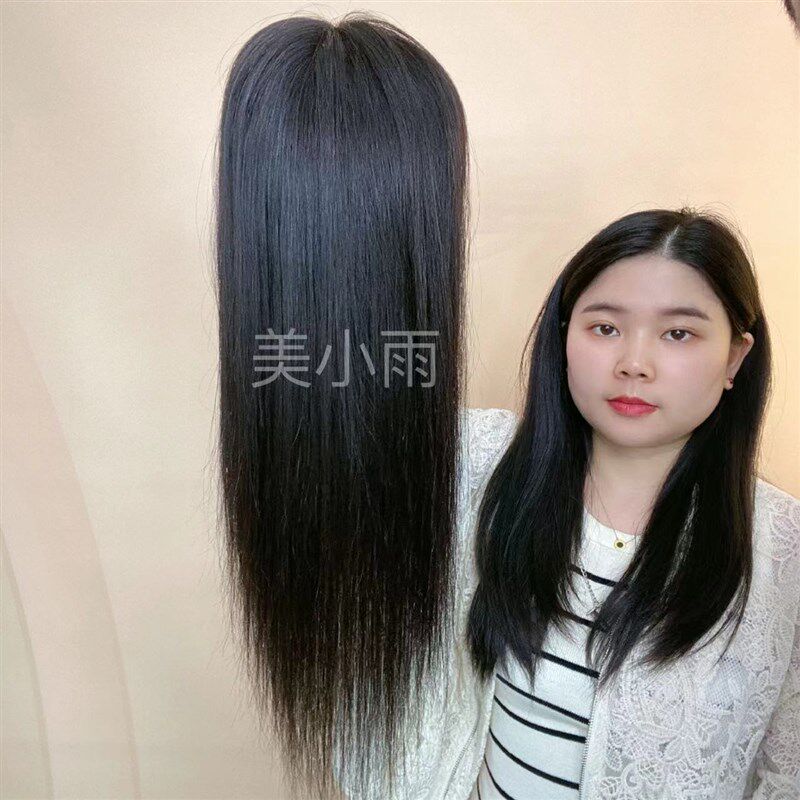 真发双递针头顶补发片假发女士无痕遮白发秃顶增发量蓬松轻薄无痕