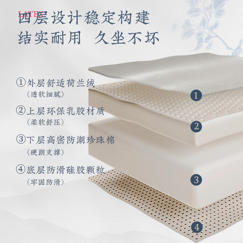 中式飘窗垫窗台垫卧室榻榻米垫子可拆洗乳胶垫四季通用款定制青花
