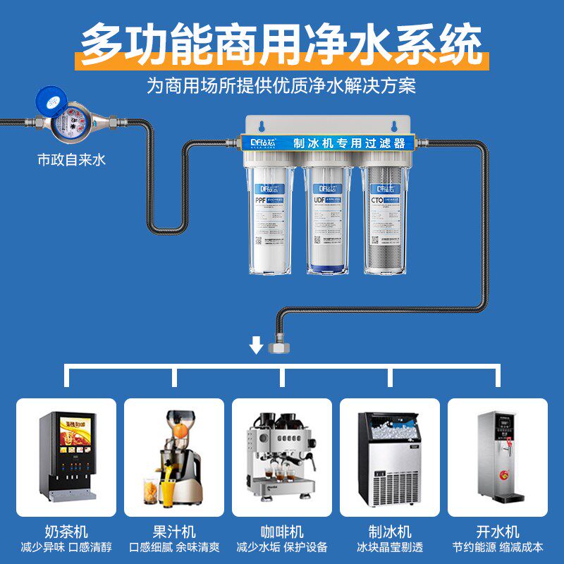 制冰机专用过滤器前置净水器商用奶茶店开水咖啡自来水直饮净水机