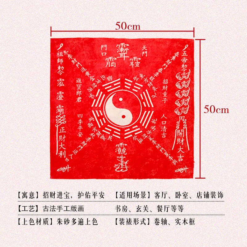 朱砂画财门後天八卦图开财补库招财补库公司门店玄关客厅乔迁开业