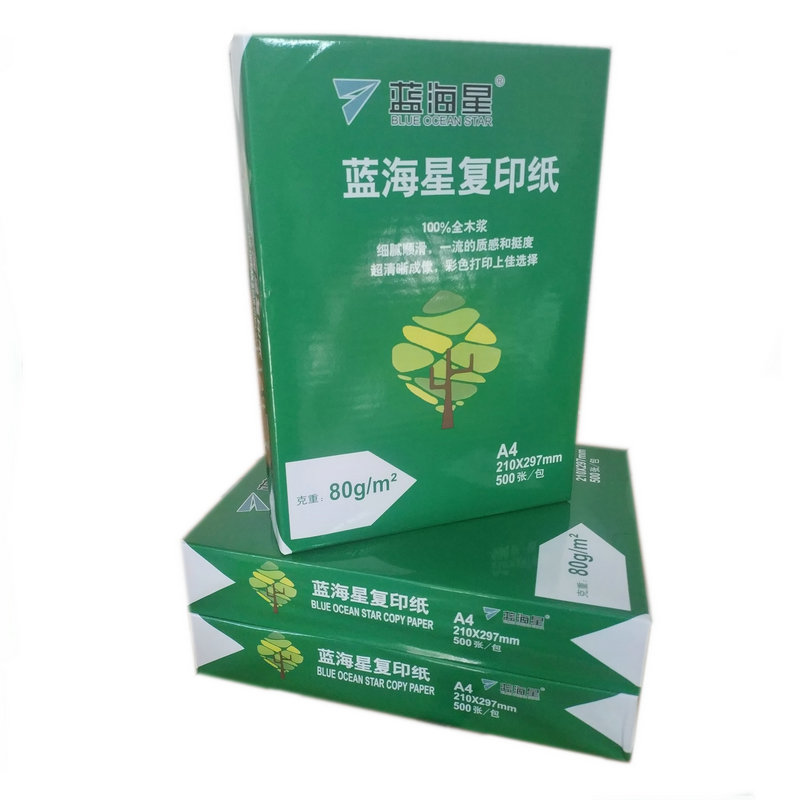 包邮蓝海星A4纸70克A4复印纸80G打印A4纸 经济80G天章风纸足500张