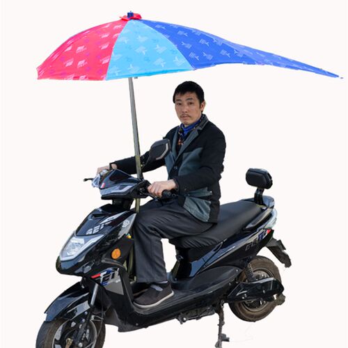 摩托车雨伞男遮雨防晒三轮踏板车加大加长L双人超大遮阳伞六角圆