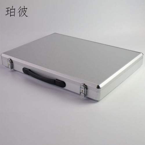 定制全银色铝箱手提样品T展示箱展会箱