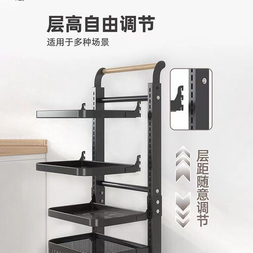 厨房锅架多层置物架落地式家w用蔬菜放锅架子多功能移动锅具收纳