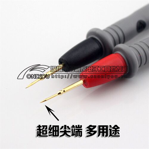 优质足线 特尖表笔 细尖头1000V 20A 镀金铜针表笔万用表笔