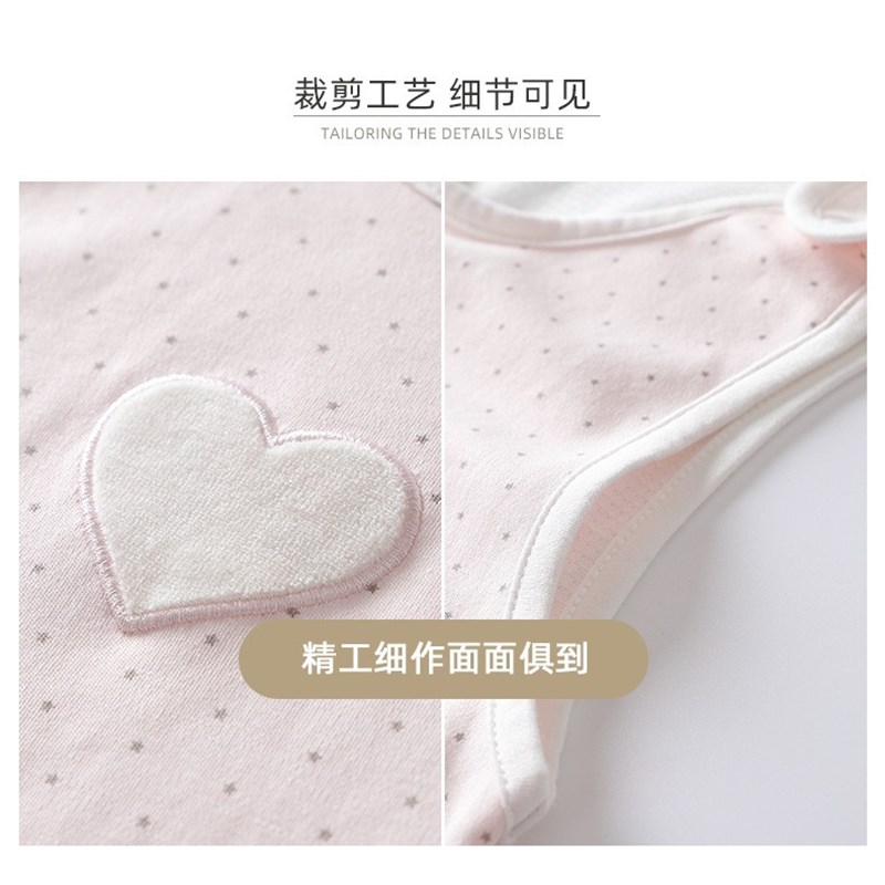 宝宝睡袋睡袍夏季薄款七分袖儿童婴儿背心式纱布护肚防踢被神器