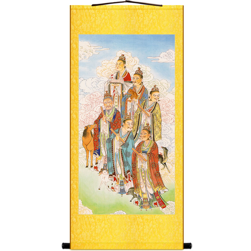 复古版水陆画 十二元辰地支生肖神像画 神将护法画像卷轴挂画定制