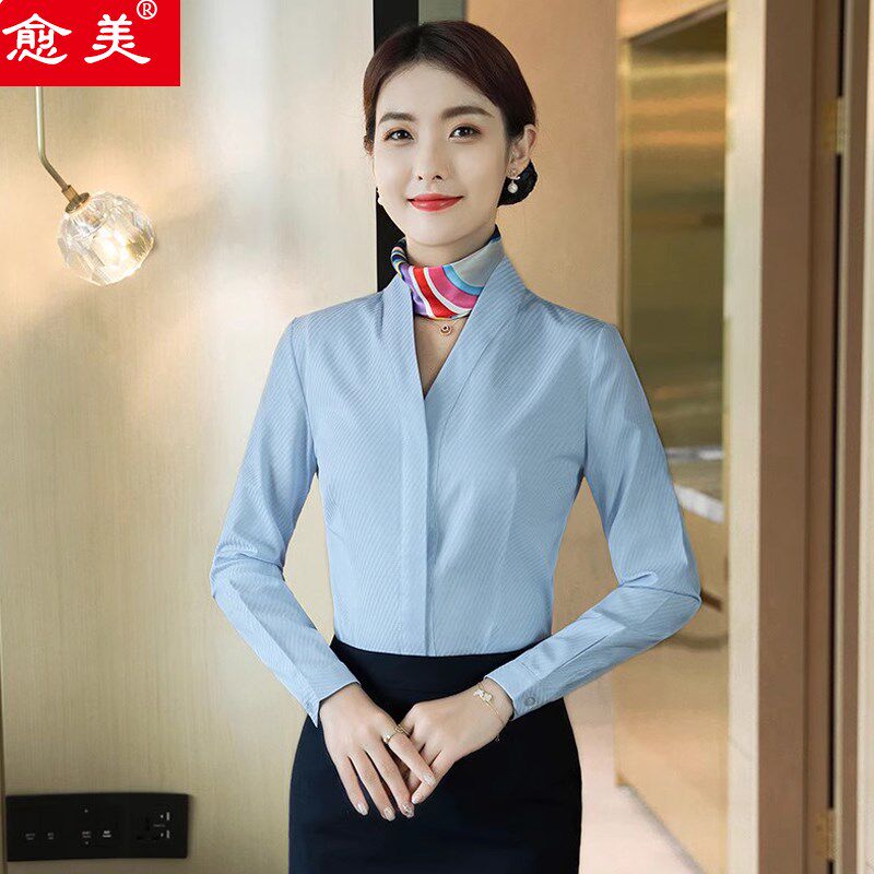空姐白衬衫女职业装南航空乘面试衬衣乘务员艺考高铁制服工作服