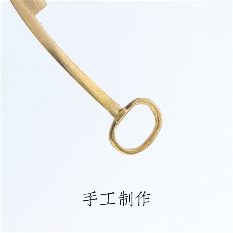 启明文房黄铜刀币裁纸刀 手工制作书法国画宣纸专用 文房四宝做旧