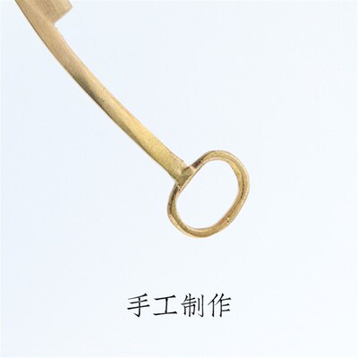 启明文房黄铜刀币裁纸刀 手工制作书法国画宣纸专用 文房四宝做旧