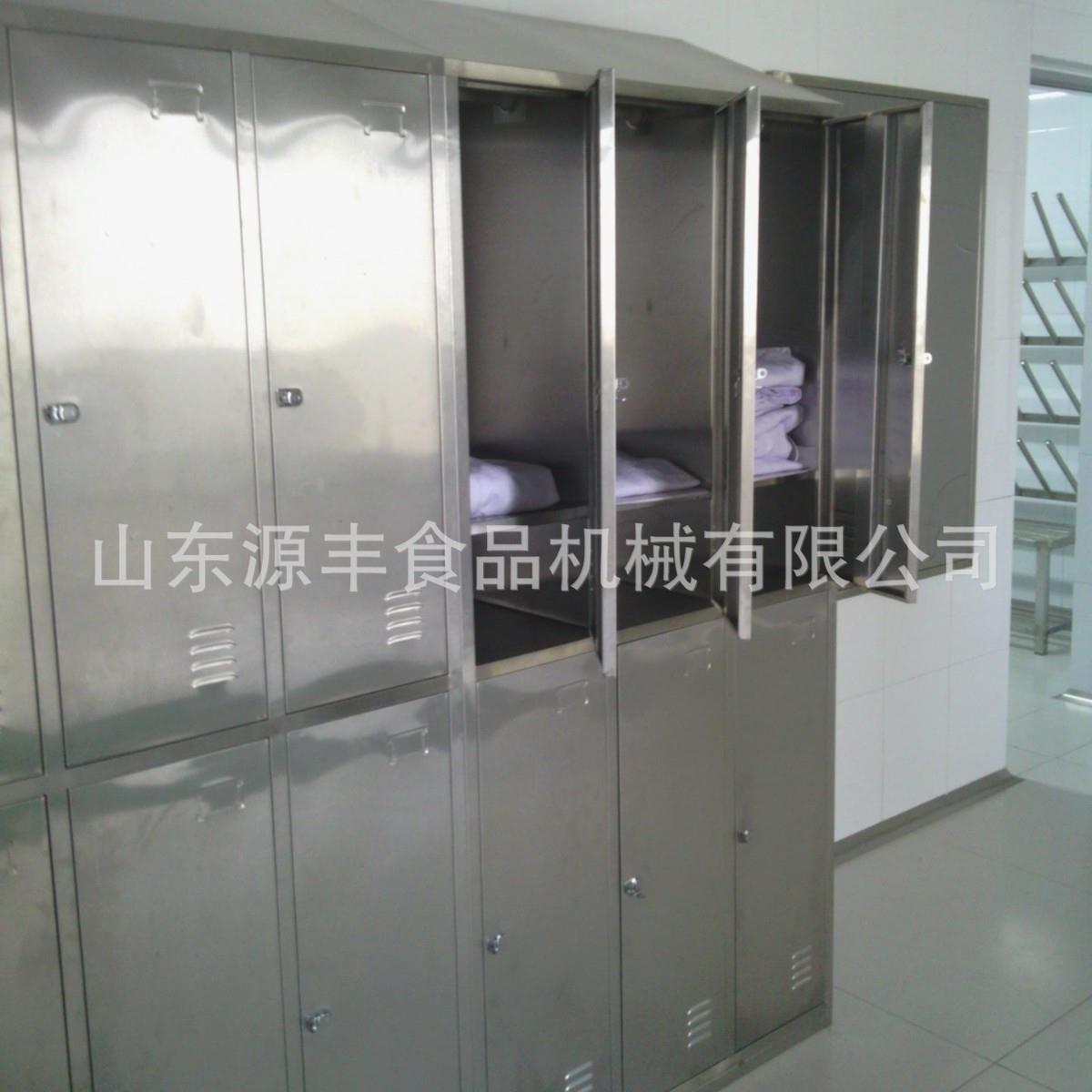 不锈钢斜顶更衣4橱 201不锈钢4门更衣2钢门源丰储物柜 不锈柜更衣