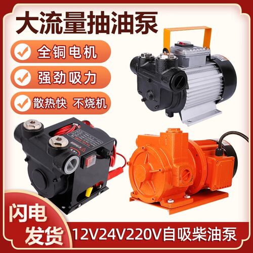 大流量电动抽油泵SD-02柴油u导油泵12V24V220V静音抽油机自吸油泵