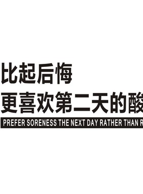 b199新款自律健身房励志文字标语墙面镜面装饰墙贴
